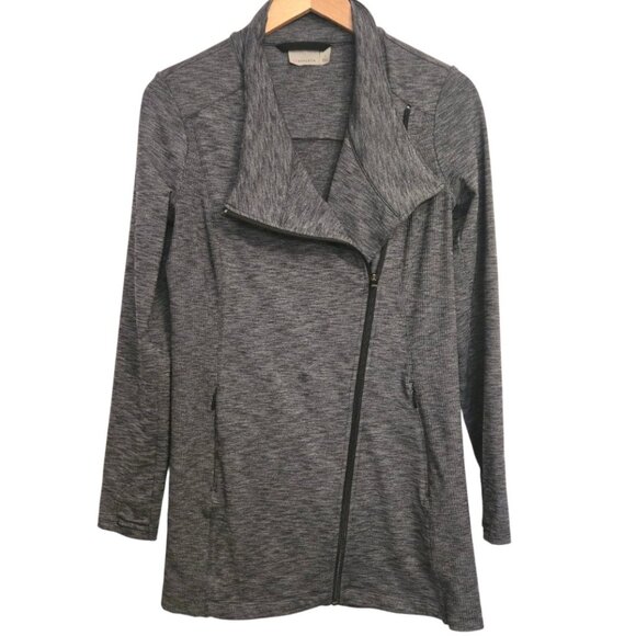 Athleta Jackets & Blazers - Athleta Gray Asymmetrical Zip Jacket Small Women’s Stretch Athletic Cardigan